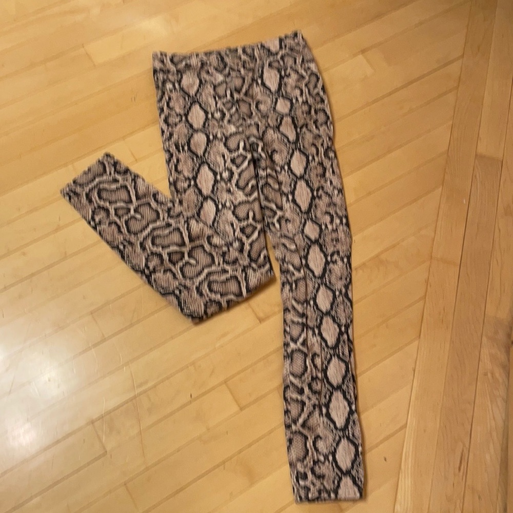 Zara Trafaluc denim snakeprint skinny highrise  6